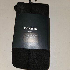 Torrid Tights Love Script Backseam Size 1/2 - New